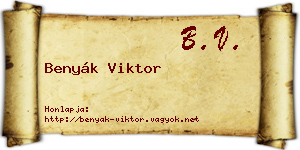 Benyák Viktor névjegykártya